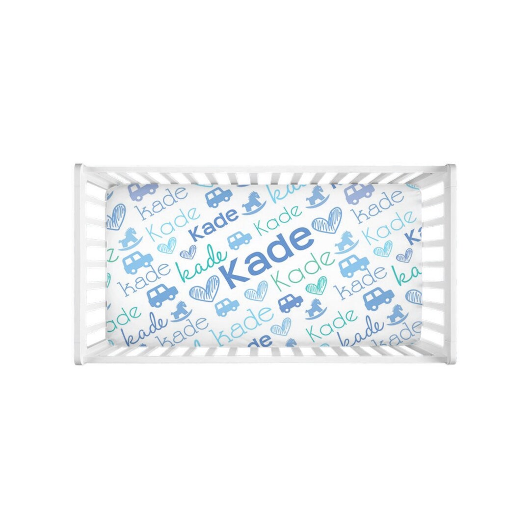 Baby Crib Sheet Personalized Baby Crib Sheet Baby Name Etsy
