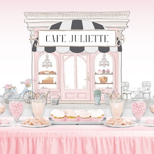 FRENCH PATISSERIE Party Backdrop - Personalized Paris Birthday Bridal Baby Shower Party Background Chic Girl Paris Cafe Banner Decoration