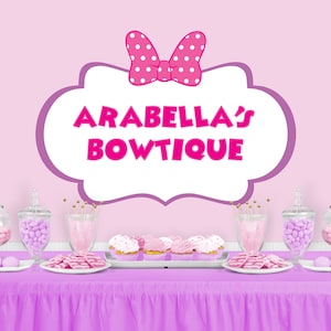 MOUSE Character Inspired Backdrop - Personalized Birthday Party Background - Party Decoration - Personalized Party Banner Bow Boutique Party