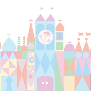 PRINTABLE DOWNLOAD Its a Small World Inspired Birthday Party Backdrop - Small World Inspired Party Background - Printable DIY File - Pastels