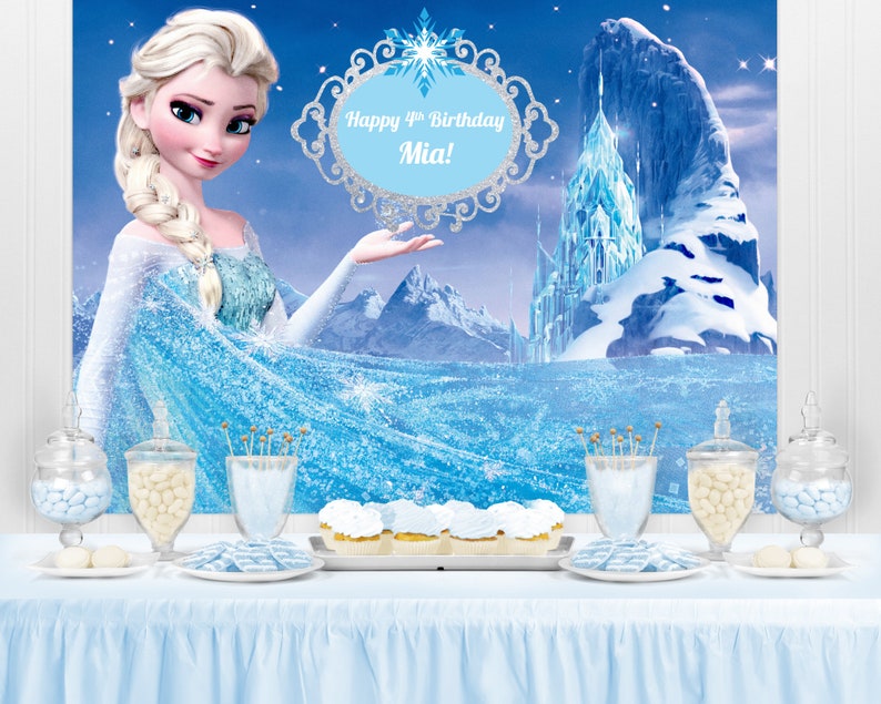 FROZEN Inspired Personalized Birthday Party Backdrop Frozen | Etsy