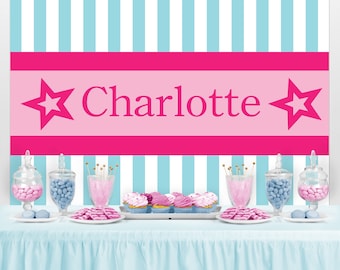 Girls Tea Party Decoration American Girl Personalized Party Banner