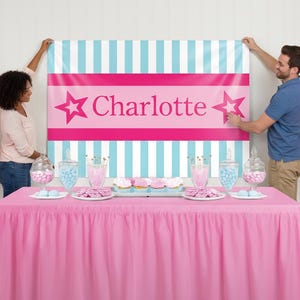 Personalized Doll Birthday Backdrop - Custom Party Decoration (Digital or Printed)