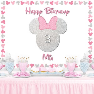 MOUSE Character Inspired Personalized Birthday Party Backdrop - Birthday Party Background - Party Decoration - Party Banner - Birthday Party