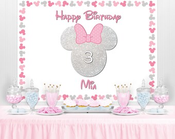 MOUSE Character Inspired Personalized Birthday Party Backdrop - Birthday Party Background - Party Decoration - Party Banner - Birthday Party