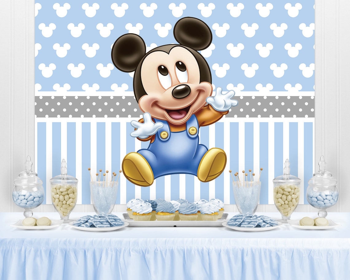 PRINTED Birthday Party Backdrop Mouse Character Birthday - Etsy