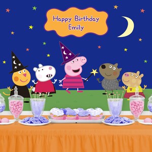 PIG Halloween Birthday Party Backdrop - Pig Inspired Birthday Party Background - Pig Party Banner - Halloween party