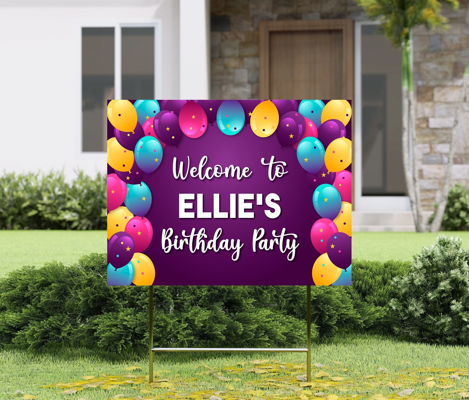 HAPPY BIRTHDAY Yard Sign Personalized Lawn Sign Drive Thru Etsy