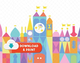 Small World Inspired Birthday Backdrop – Party Decoration (Digital Download)