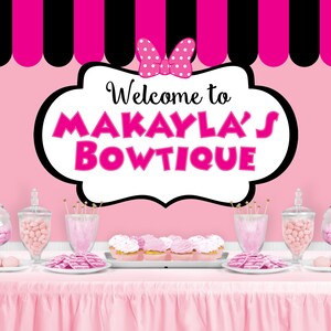 MOUSE Character Inspired Backdrop - Personalized Birthday Party Background - Party Decoration - Personalized Party Banner Bow Boutique Party