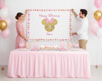 Fondo personalizado de cumpleaños con temática de ratones – Decoración para fiestas (digital o impreso)