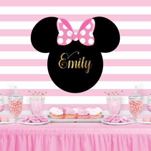 MOUSE Character Inspired Personalized Birthday Party Backdrop - Girl Baby Shower Background Party Decoration - Party Banner - Birthday Party