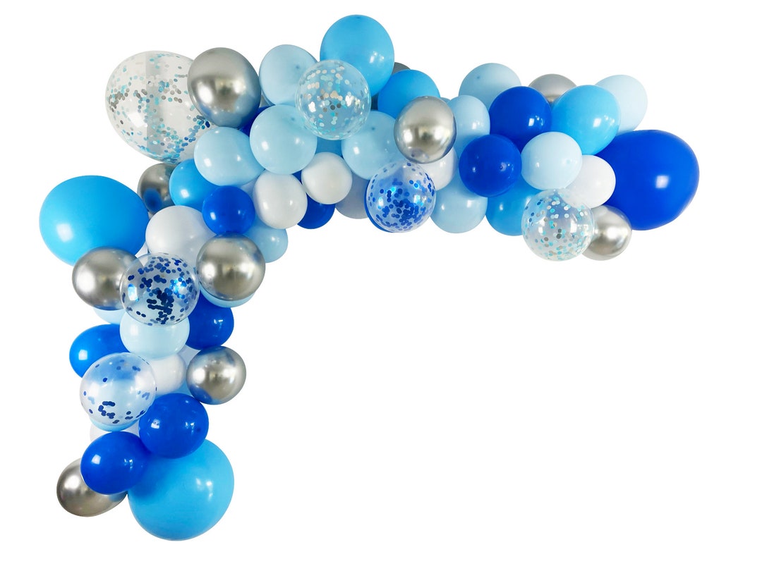 BLUE CONFETTI Balloon Garland Kit 14 Ft Blue Balloon Arch Etsy Australia