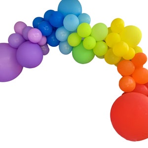 RAINBOW BALLOON Garland Kit - 14 ft Colorful Rainbow Balloon Arch Set - Balloon DIY Garland Kit - Rainbow Balloons for Party Decoration