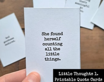 Piccoli pensieri: biglietti d'auguri stampabili con citazioni ispiratrici: affermazioni (download digitale)