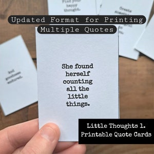 Formato actualizado para imprimir múltiples citas, tarjetas de citas de pequeños pensamientos, tarjetas de afirmación, descarga digital, citas inspiradoras
