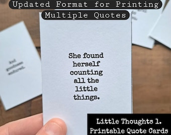 Format mis à jour pour l'impression de citations multiples : cartes de citations Petites pensées, affirmations (téléchargement numérique)