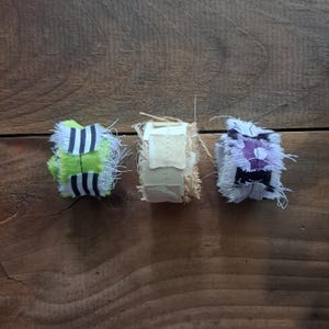 Handmade Halloween Mini Snippet Roll Set of 3, Paper Trim, Handmade Ephemera, Paper Ruffles, Art Journal Supplies, Dyed Paper