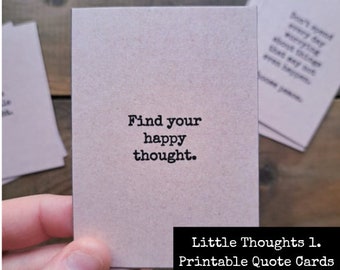 Cartes imprimables de citations inspirantes Little Thoughts : affirmations sur papier kraft clair (téléchargement numérique)