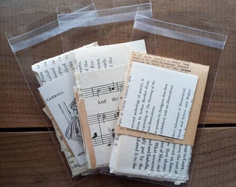 Upcycled Book Pages, Vintage Sheet Music, Paper Ephemera Pack, Paper Scrap Pack, Junk Journal Supplies, Art Journal Kit, Ephemera Kit