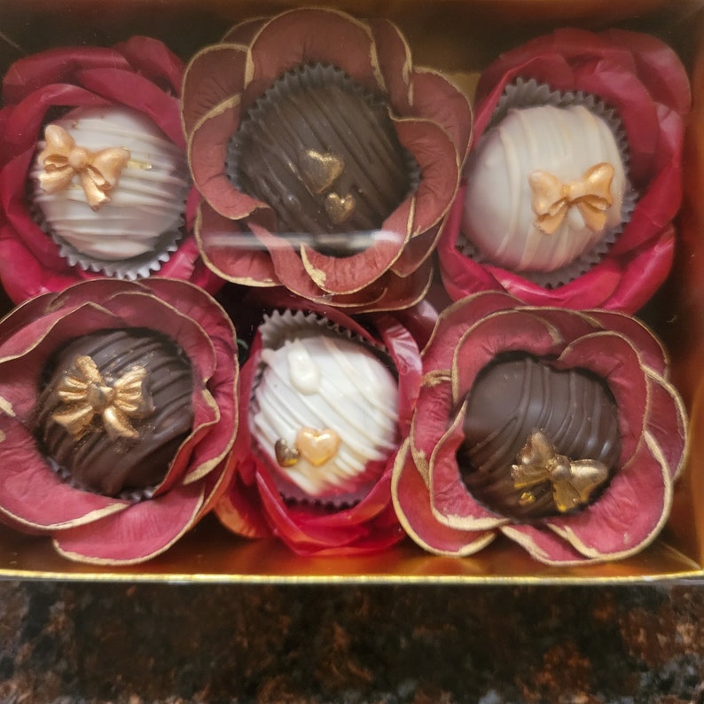 Unique Valentine's Day Chocolate Box, Red Velvet Truffles sugar Free