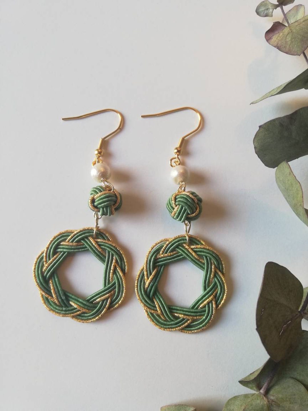 Traditional Japanese Paper String Earrings Etsy