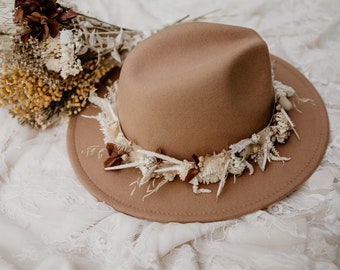 chapeau fleurs séchées 'Bohème'