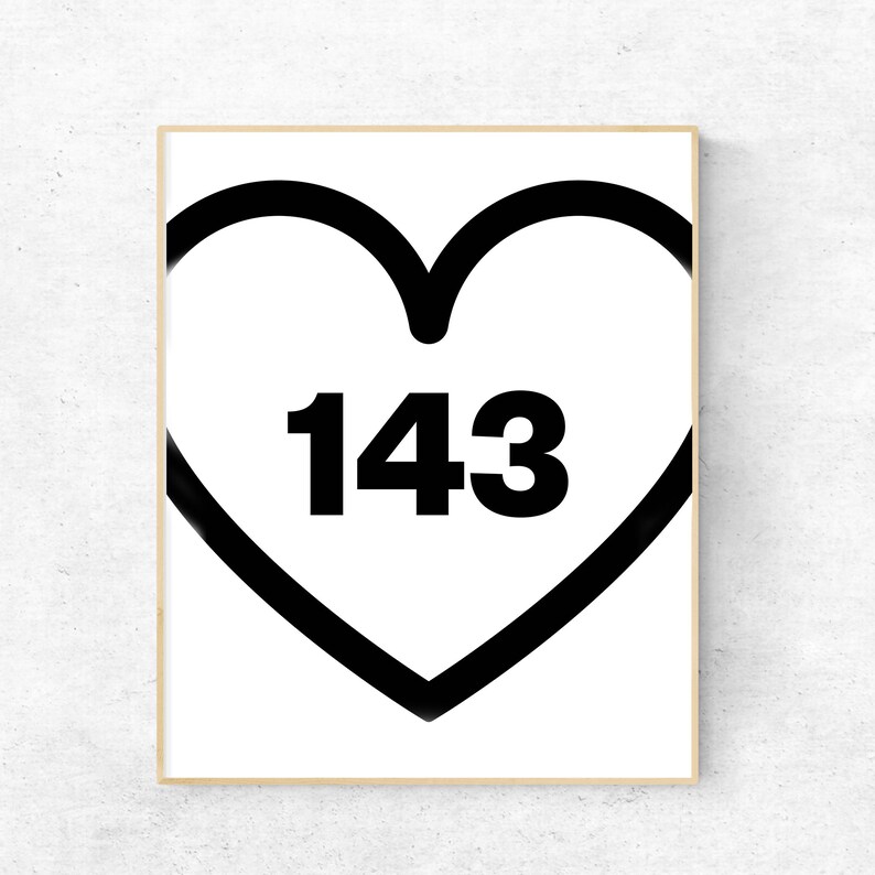 143 I Love You Printable Art Print 8x10 Print Instant - Etsy