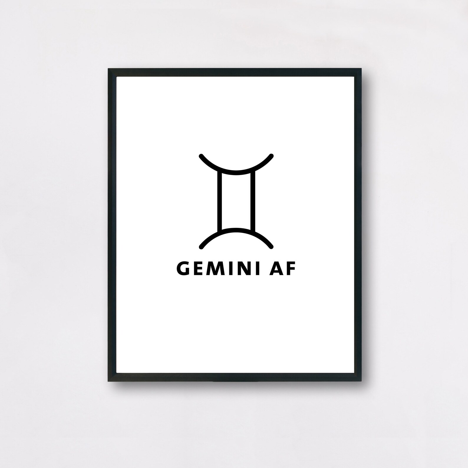 Gemini AF Printable Art Print Zodiac Wall Decor Astrology Etsy