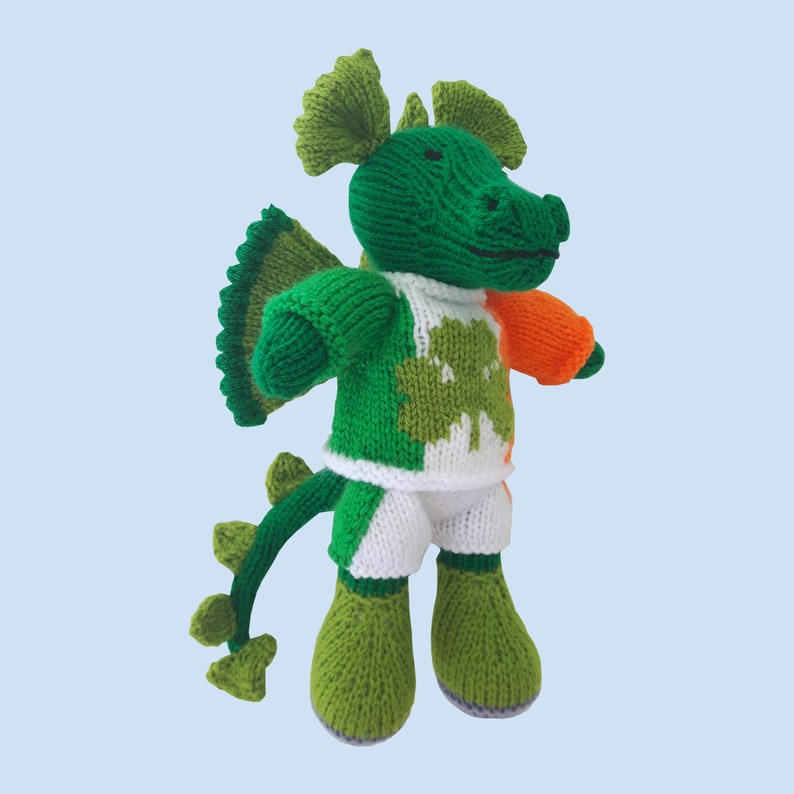 Toy Knitting Pattern for an Irish Dragon Boy Wearing an Irish Etsy UK