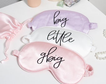 Custom Sorority Eye Mask | Personalized Sleep Mask | Custom Satin Eye Mask | Big Little Gift