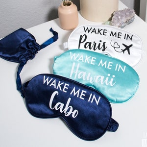 Custom Eye Mask | Personalized Sleep Mask | Travel Sleeping Mask | Custom Satin Mask | Bridal Party Sleep Mask | Destination Wedding Gift