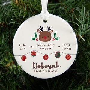 Custom First Christmas Ornament | Baby's First Christmas | Personalized Christmas Ornament