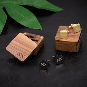 Engraved Cufflinks with Box | Personalized Groomsman Gift for Wedding | Best Man Gift | Custom Valentines Gift - 52
