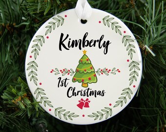 Custom First Christmas Ornament | Baby's First Christmas | Personalized Christmas Ornament