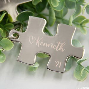 Custom Engraved Puzzle Key Chain | Personalized Keychain | Custom Anniversary Gift | Missing Piece Gift