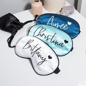 Custom Eye Mask | Personalized Sleep Mask | Custom Satin Eye Mask | Bachelorette Party Gift | Bridesmaid Gift | Sleepover Mask