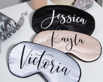 Custom Eye Mask | Personalized Sleep Mask | Custom Satin Eye Mask | Bachelorette Party Gift | Bridesmaid Gift | Sleepover Mask