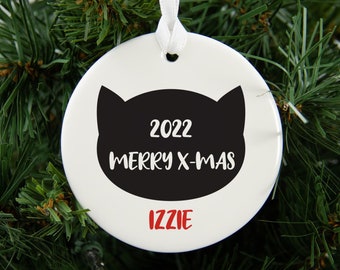 Custom Meowmas Ornament | Personalized Cat Christmas Ornament | Cute Cat Keepsake | Pet Holiday Ornament
