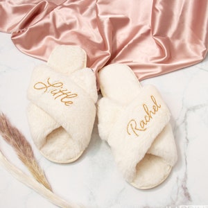 Custom Sorority Slippers | Big Little Gift | Little Reveal Gift Set | Custom Fluffy Slippers | Gbig Slipper | Sorority Reveal Gift - skuSHE