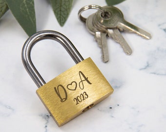 Custom Love Lock | Personalized Valentines Lock | Custom Message Engraved Padlock | Wedding Anniversary Gift | New Couple Lock - 42