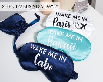 Custom Eye Mask | Personalized Sleep Mask | Travel Sleeping Mask | Custom Satin Mask | Bridal Party Sleep Mask | Destination Wedding Gift