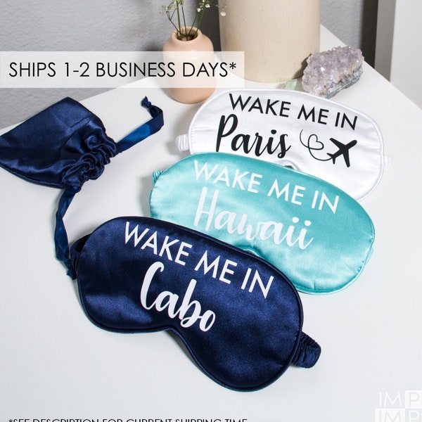 Custom Eye Mask | Personalized Sleep Mask | Travel Sleeping Mask | Custom Satin Mask | Bridal Party Sleep Mask | Destination Wedding Gift