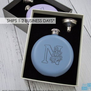 Personalized Women's Flask | Custom Women's Flask Initial | Laser Engraved Flask | Bridal Party Gift | Bridesmaid Gift