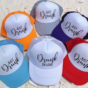 Bachelorette Party Hat| Custom Trucker Hat | Bridal Party Hat | Bridesmaid Hat | Drunk in Love Hat | Bridesmaid gift, Party hats