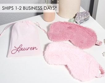 Custom Eye Mask | Fuzzy Eye Mask | Custom Initial Mask Set | Sleepover Gift | Party Favor Gift