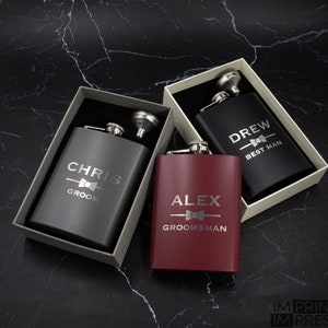 Laser Engraved Flask | Custom Groomsman Hip Flask | Engraved Mens Flask | Best Man Gift | Groomsman Gift | Gift for Him