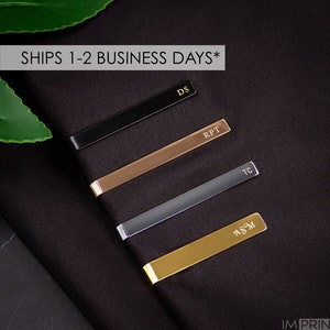 Personalized Tie Clip | Father's Day Gift | Wedding Gift for Him | Initials Engraved Tie Clip - 1