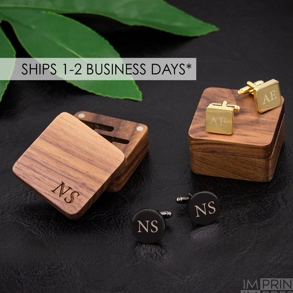 Custom Engraved Cufflinks with Box | Personalized Groomsman Gift | Wedding Cufflink | Best Man Gift | Custom Valentines Gift - 52