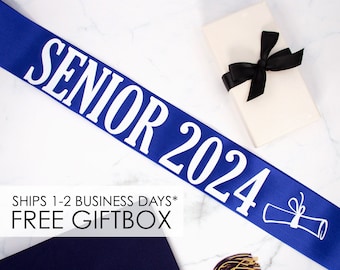 Custom Senior Sash | Personalized Senior Sash | Custom Graduation Sash | Senior 2024 Sash | Glitter Sash